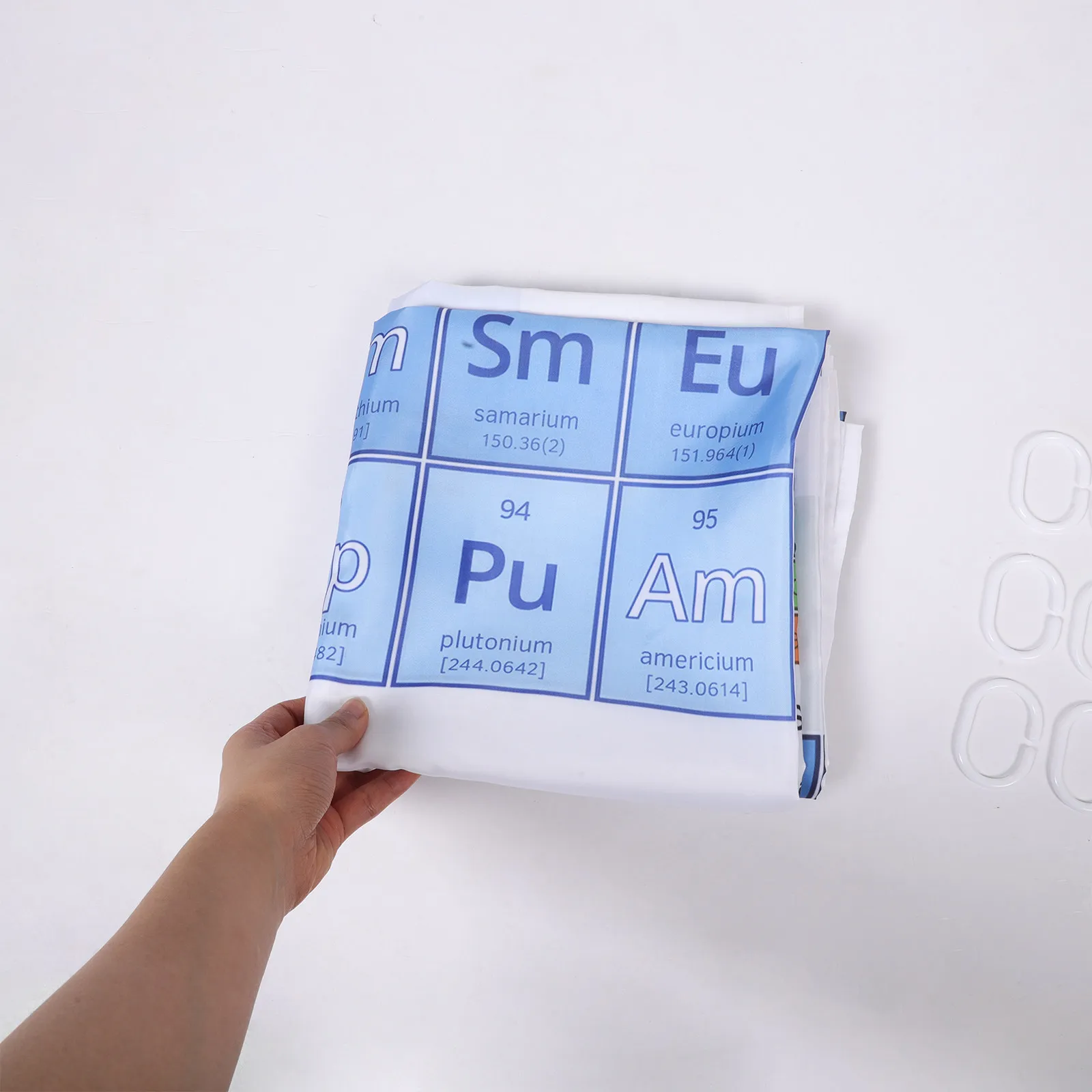 1Set Periodic Table Shower Curtain Waterproof Bathroom Curtain Premium Material Printed Design for Home Hotel Dorm Motel Decor