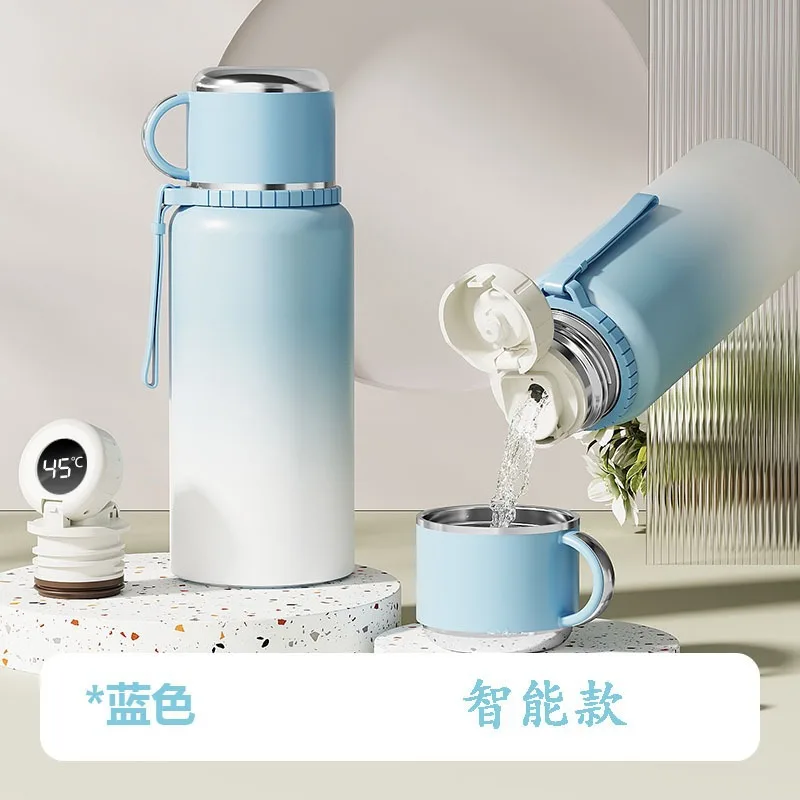 Gradient Color 316 Stainless Steel Thermal Mug, Large Capacity Premium Insulated Water Cup with Tea Filter for Students