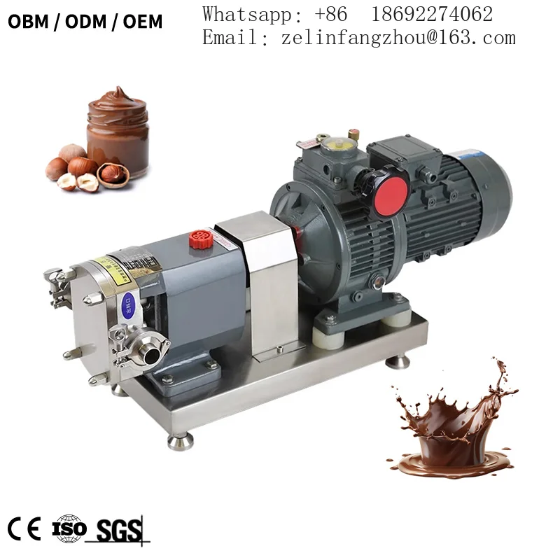 Sanitary High Viscosity Chocolate Cosmetic Transfer Rotary Lobe Pump Stainless Steel Food Grade CIP Heavy Duty OEM Pro