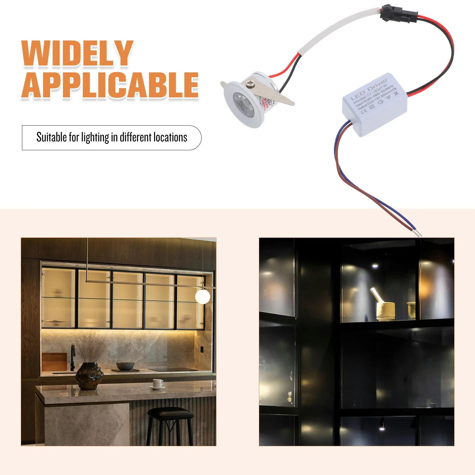 Mini luz de mostrador, foco de pantalla Led compacto, lámpara empotrada de pozo para vitrina, gabinete, iluminación cálida de bajo consumo