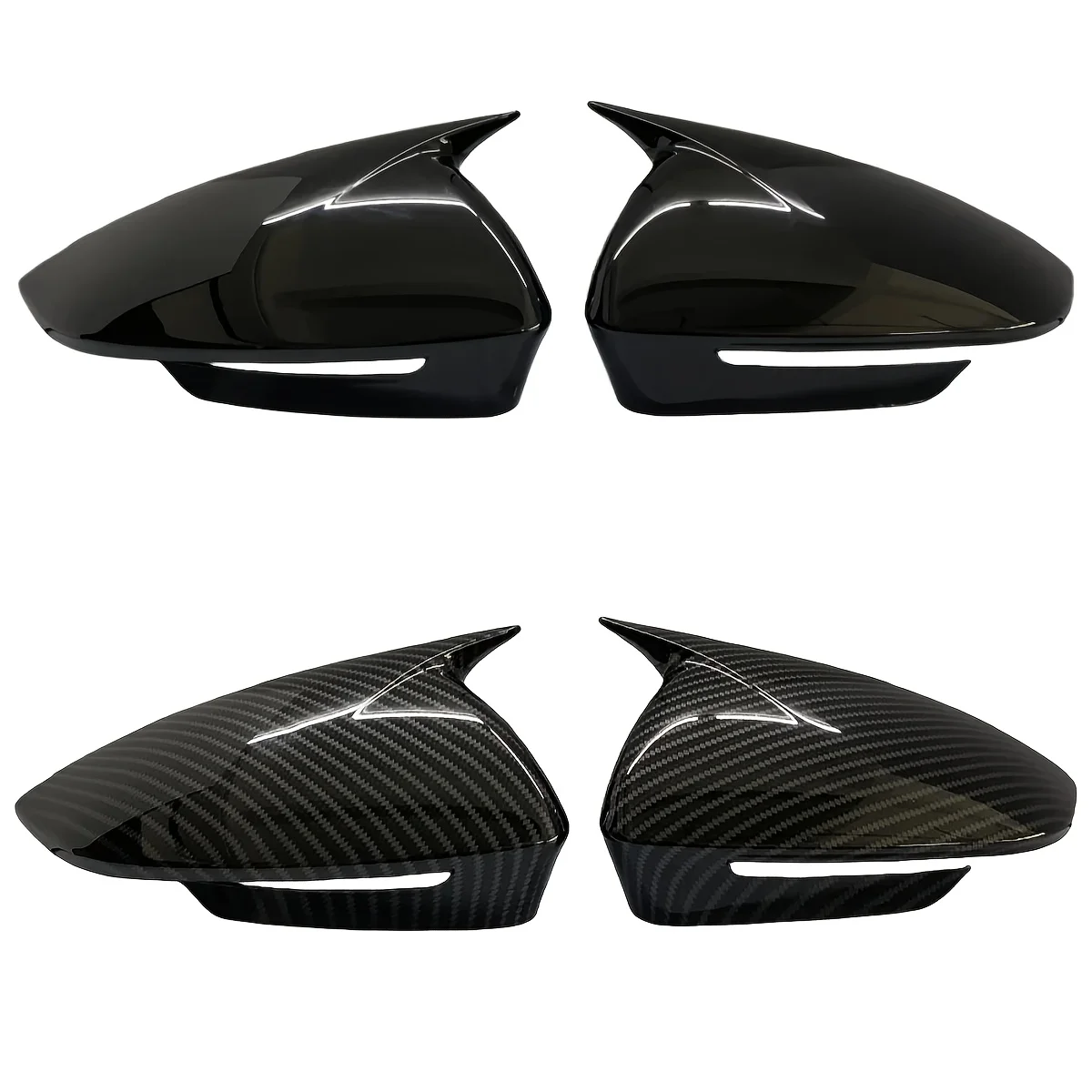 Auto-Spiegelabdeckung für VW Tiguan MK3 2025+ ID.4 ID.5 Nur für LHD Glänzend Schwarz/Carbon-Look Zierleiste Aufkleber Zubehör – Detail 2