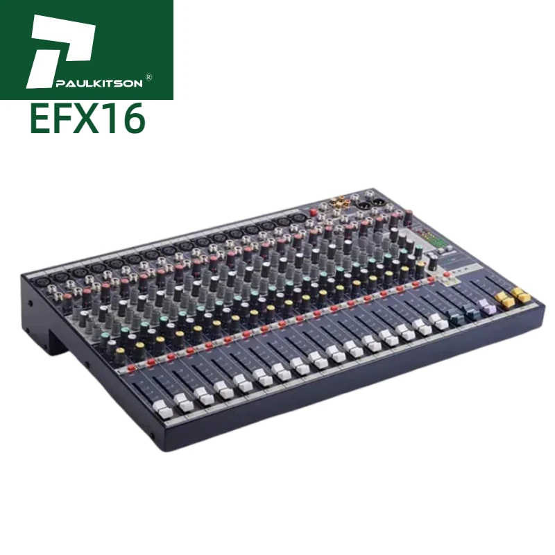 EFX16 Professional DJ Controller Audio Console Mixer Stage Performance Sound System with Metal Construction