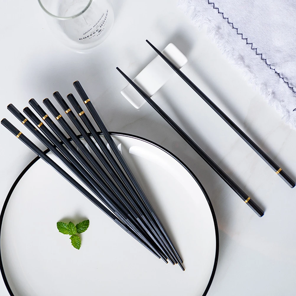 

Pointed Head Chopsticks Set 5 Pairs Anti Scalding Food Serving Sturdy Travel Tableware Nice Asian Style