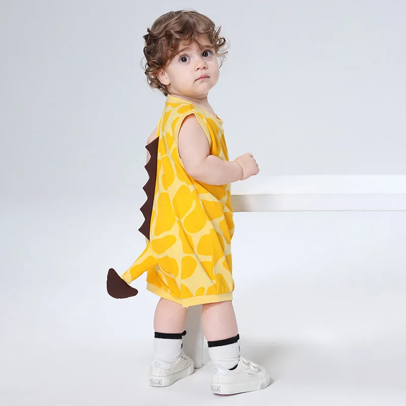 

Giraffe Baby Boy Girls Clothes Rompers Kawaii Summer Bodysuit Cotton Sleeveless Child Overall Jumpsuits Casual Crawling Suit