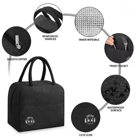 Sac à déjeuner isolé pour enfants, sac à Bento thermique en aluminium, tissu Oxford imperméable, stockage des aliments pour l'école