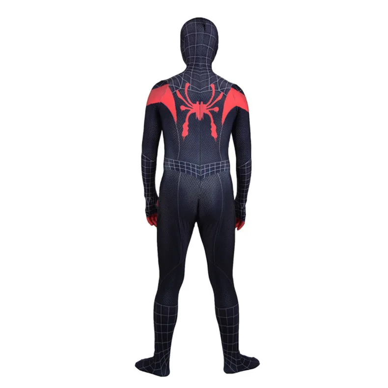 أزياء مايلز موراليس سبايدرمان التأثيرية بطباعة ثلاثية الأبعاد في الآية الخارقة زي الهالوين Zentai