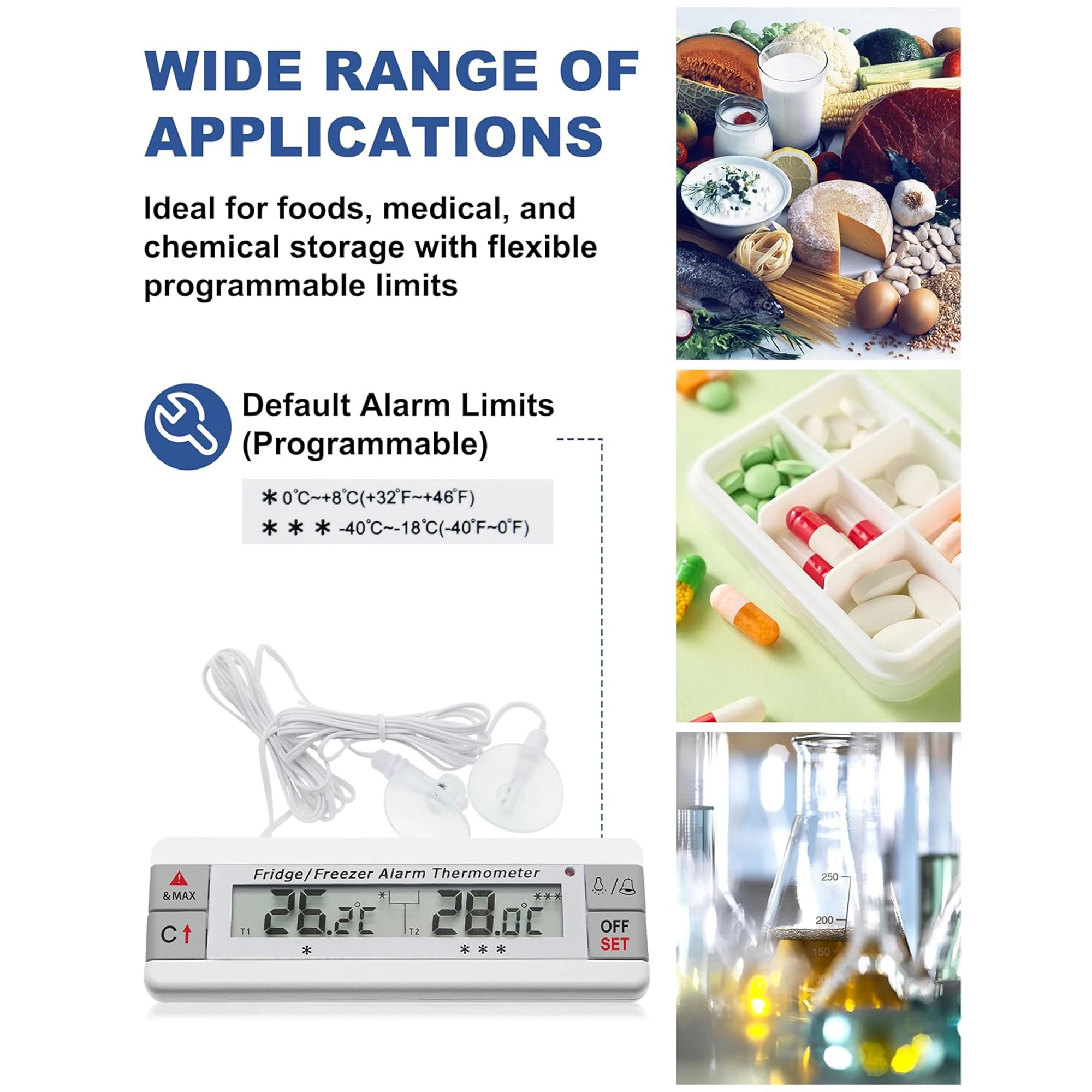 AMT-113 HACCP الثلاجة/الفريزر إنذار ميزان الحرارة مراقبة درجة الحرارة وأداة التنبيه #5