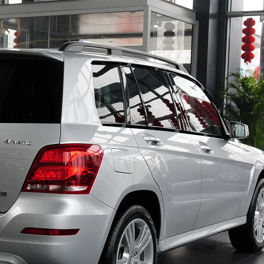Dla Mercedes Benz GLK GX204 2008-2016 Sedan Window Chrome Usuń Blackout ABC Pillars Błyszczące czarne naklejki — zdjęcie 6