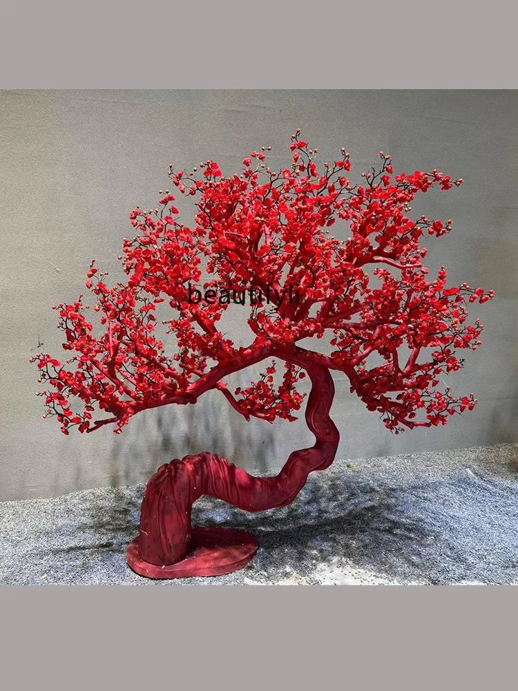 Simulation Plum Tree Decoration Landscape Tree Shaped Tree Indoor Greenery Landscaping Fake Trees Floor Ornaments