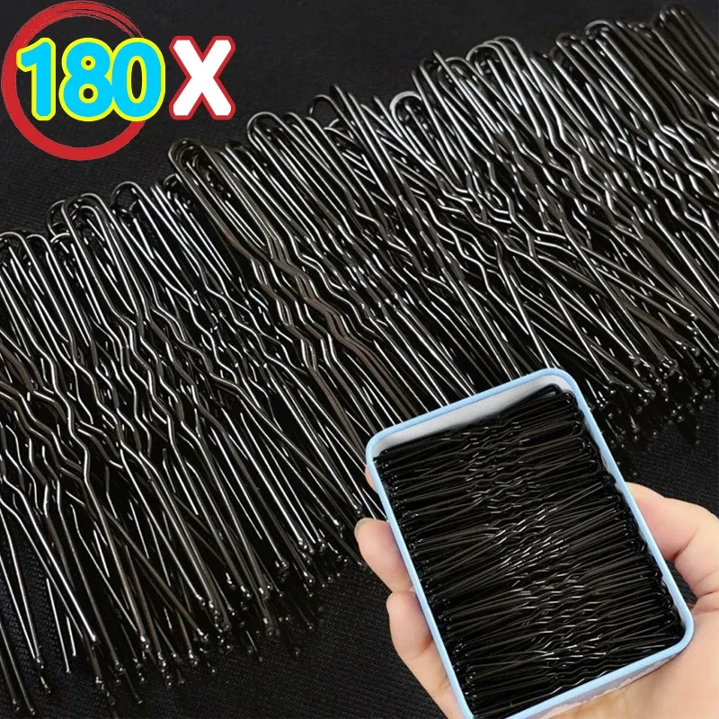 4/6cm Black Hair Clips Bobby Pins Simple Metal BB Hairpins Barrettes Fashion Invisible Waved Hairgrips Bridal Fixed Headwear