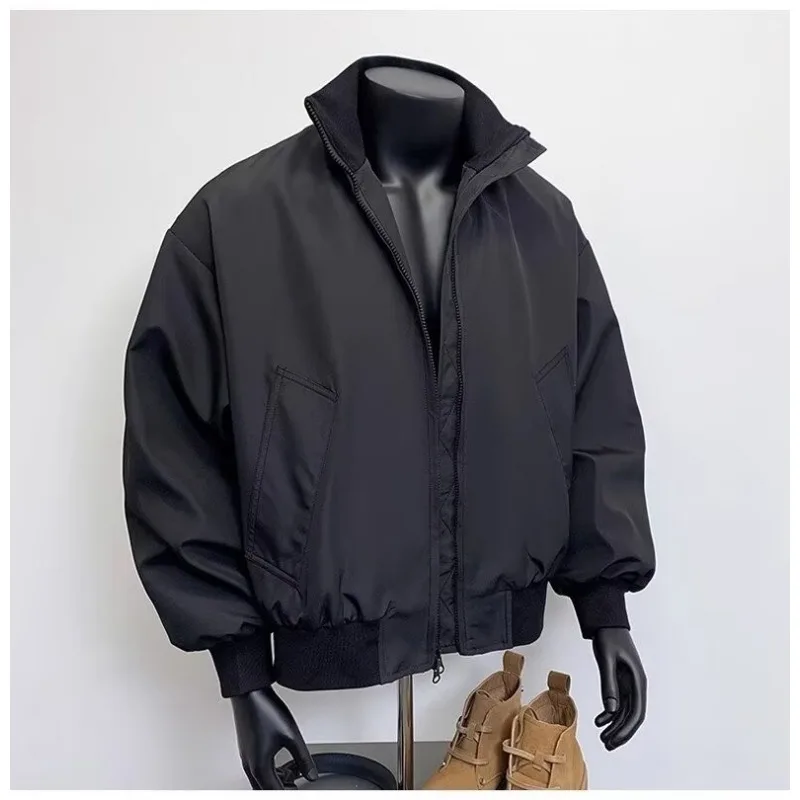 

American Retro Bomber Jacket Men's Spring Stand Collar High-end Casual Loose Thin Windproof Top Jacket
