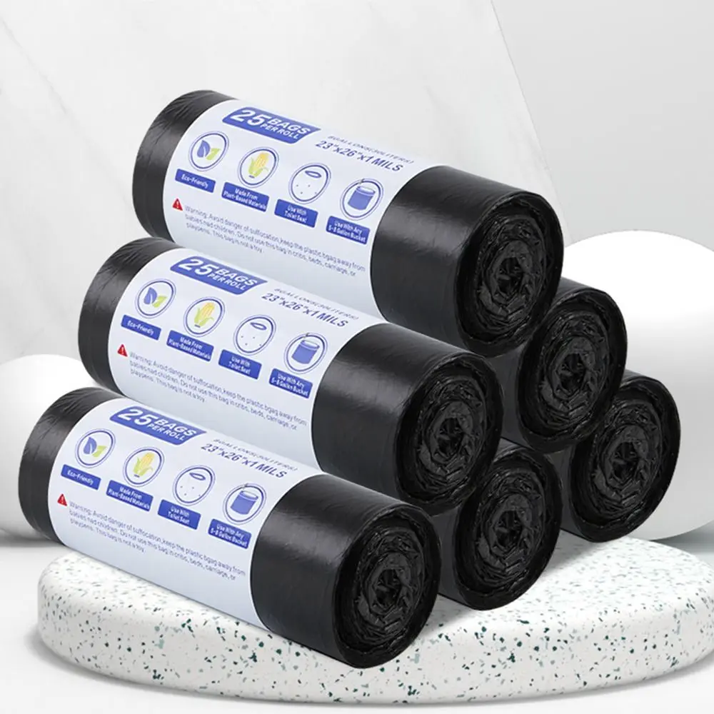 30Bags/Roll Household Black Rubbish Bag For Bathroom Kitchen Garbage Bag Points Off Trash Can Bin Rubbish Disposable