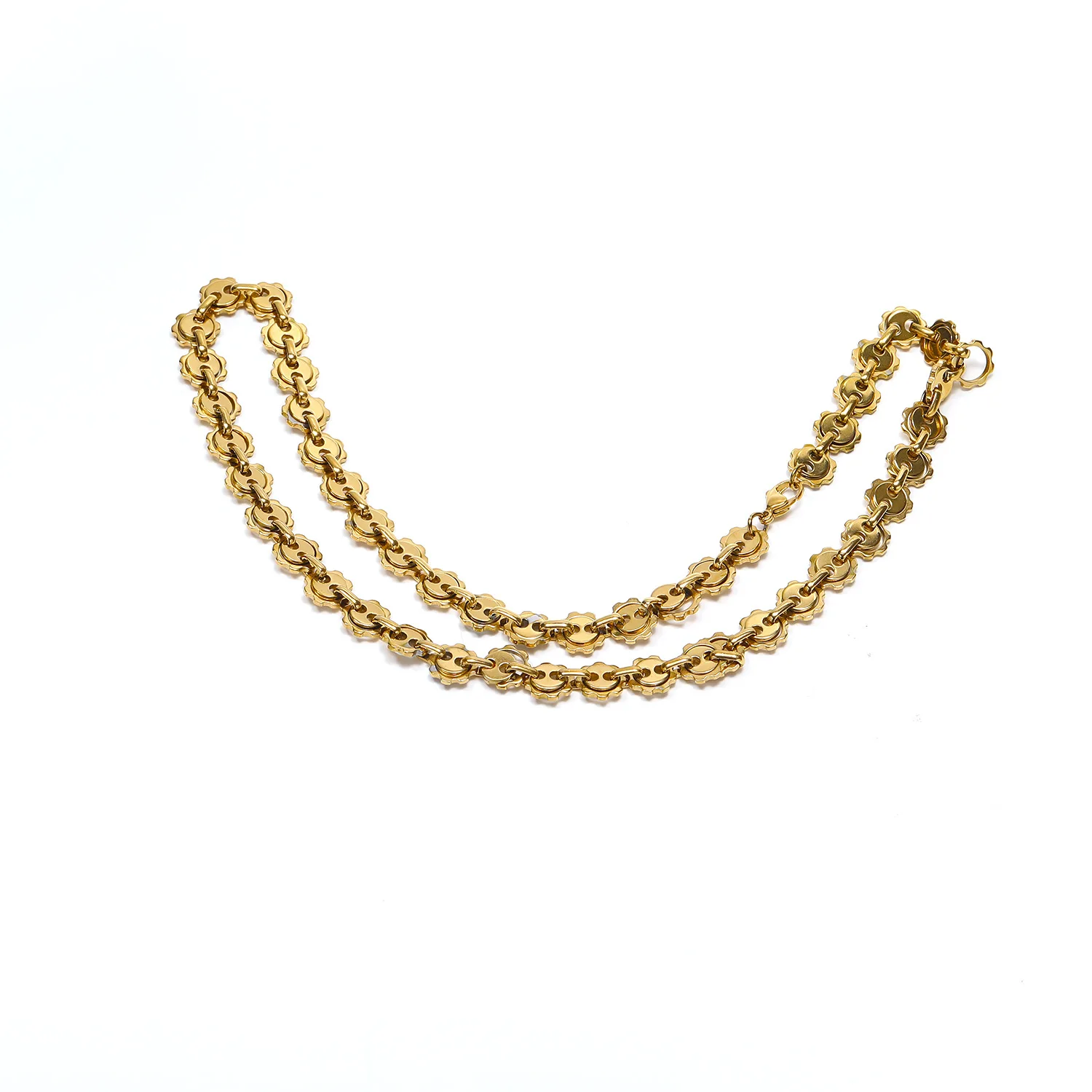 Cool and Trendy, Versatile, Minimalist Sunflower Pig Nose Stainless Steel Necklace Chain