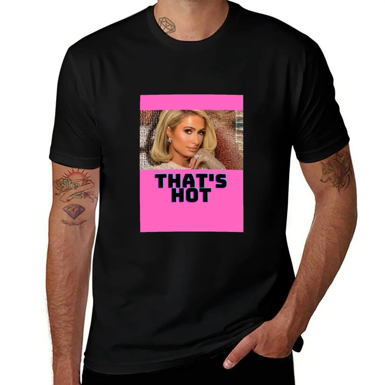 

PARIS HILTON THATS HOT GRAPHICS T-Shirt luxury t-shirt graphics Funny t-shirts blue lock mens cotton t shirts