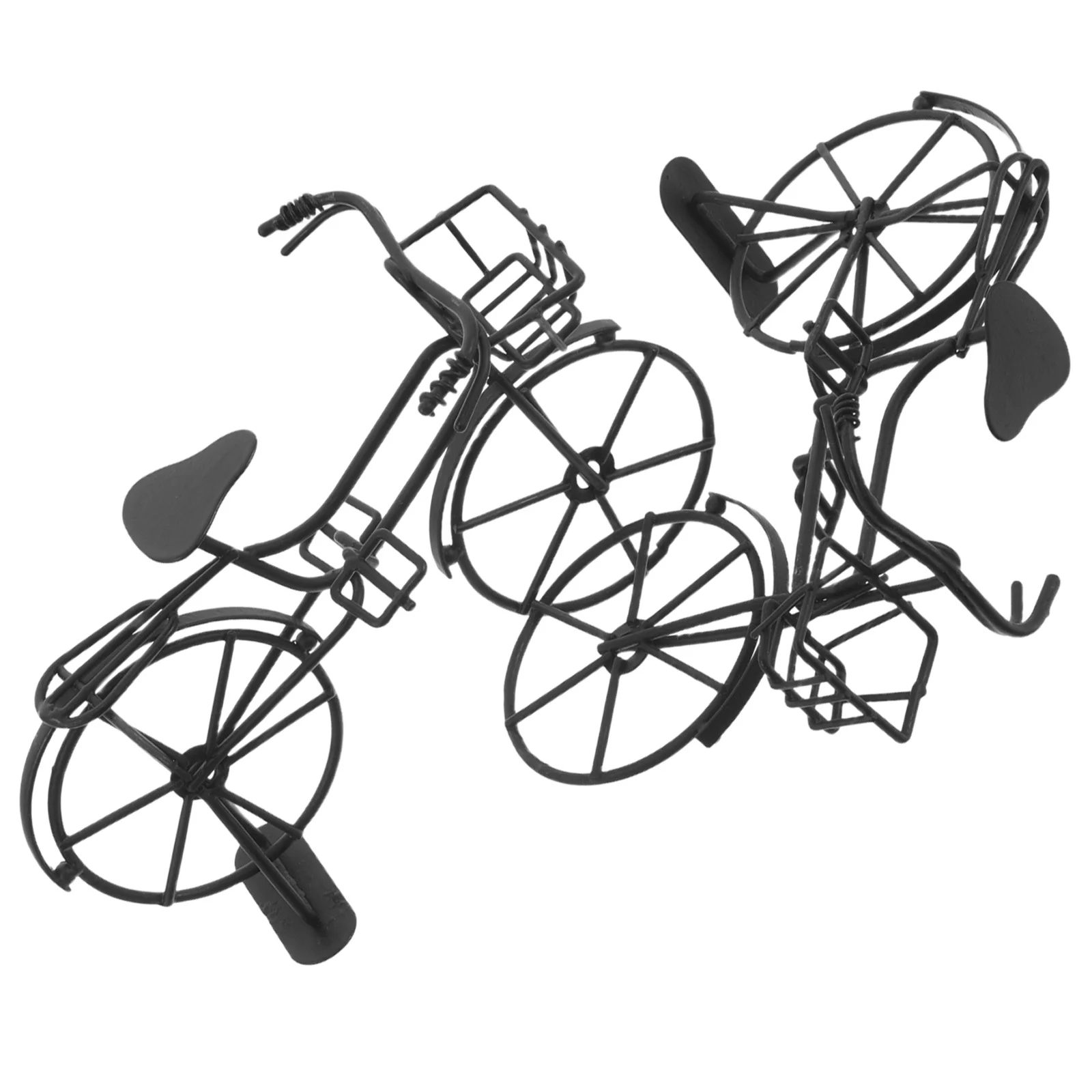 2 قطعة دراجة معدنية الرجعية الحلي خمر سطح المكتب الحرف الحديدية الدراجة المنمنمات ديكور المنزل محاكاة وقوف السيارات المشهد