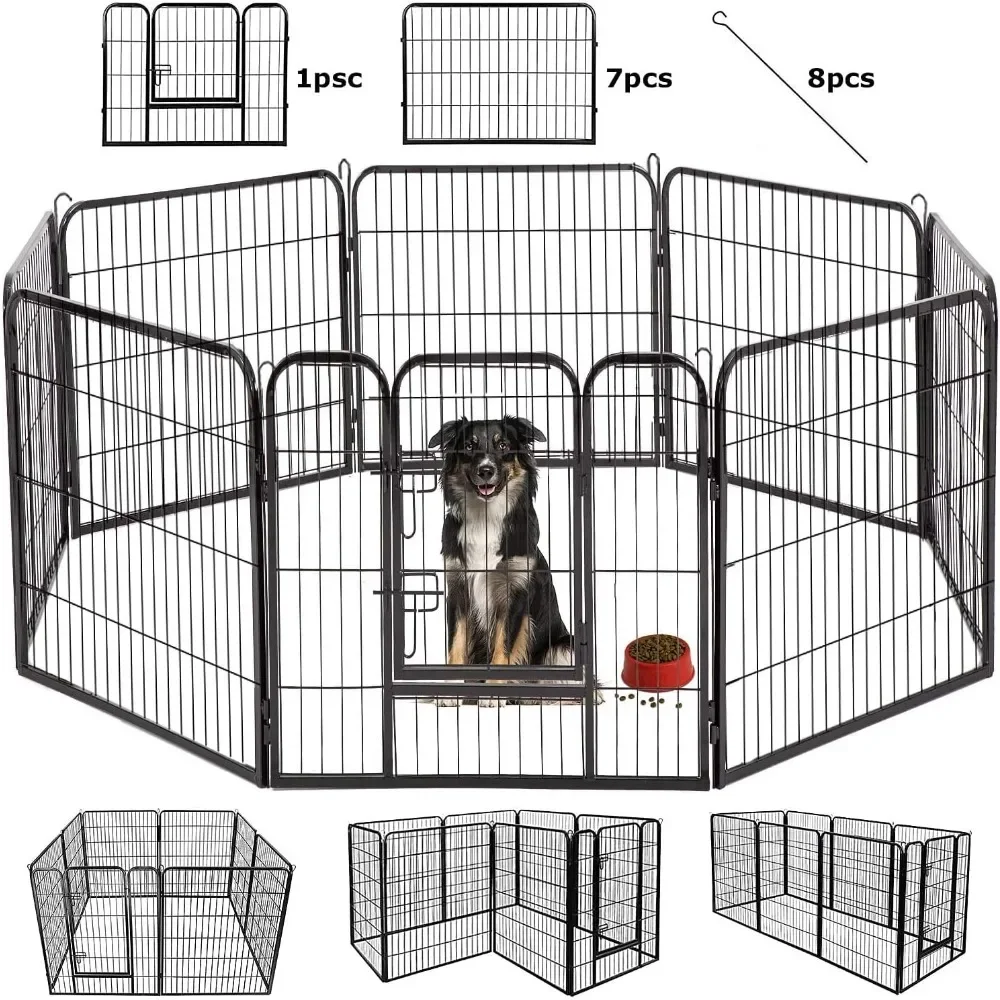 

Fence, Dog Playpen Pet Dog Fence Dog Pen Outdoor Exercise Pen with Doors 40 Inch , Fence