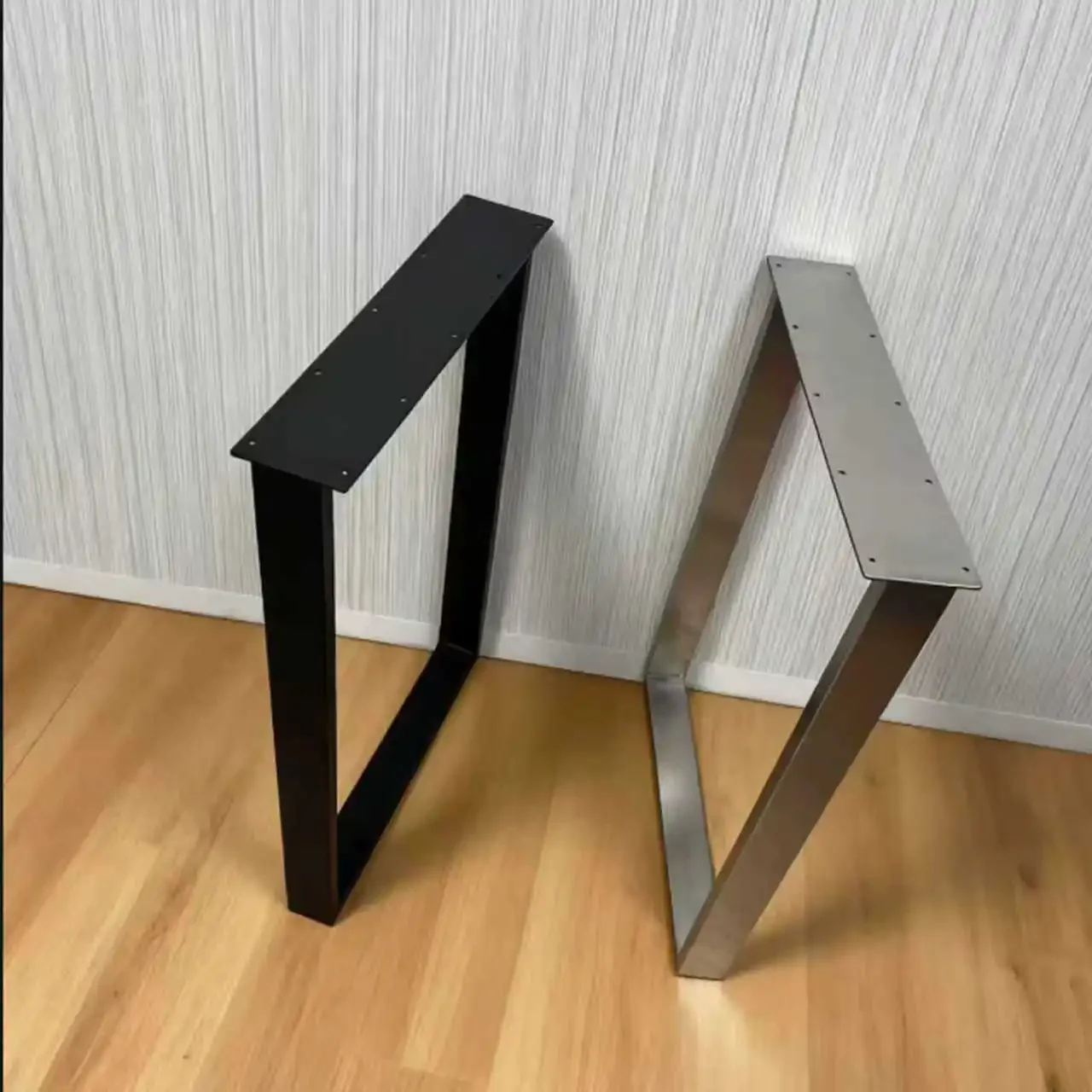 Stainless steel mouth shaped table foot solid wood large plate bracket desk island platform support leg