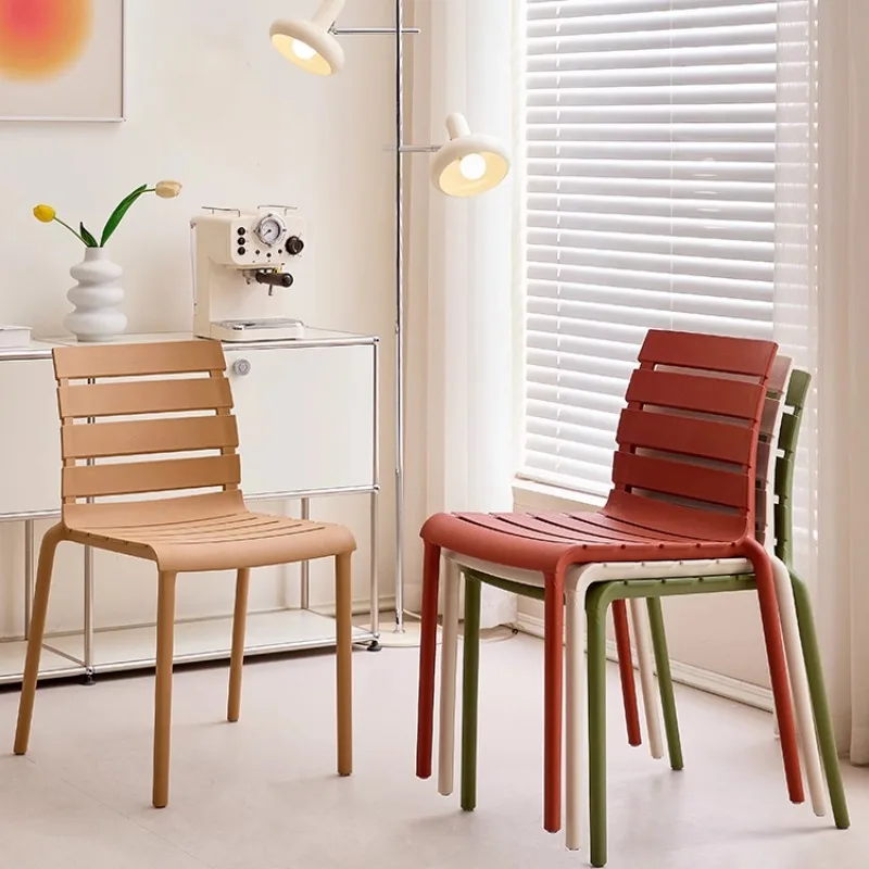 

New dining chair Internet celebrity plastic back chair Simple outdoor chair Designer style stool Outdoor leisure