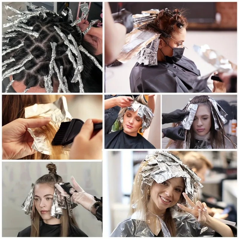 전문가용 헤어 컬러링 세트 (브러쉬, 볼, 하이라이트 포일 포함) 가정용 DIY 헤어 컬러링 살롱 헤어 스타일링 도구