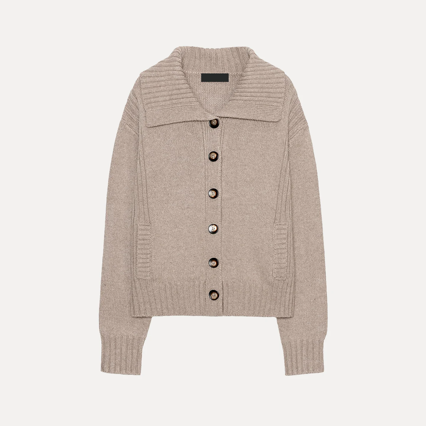 

Z Women's Knitted Coat 2025 New Faion Personali Temperament Ribbed Long Sve