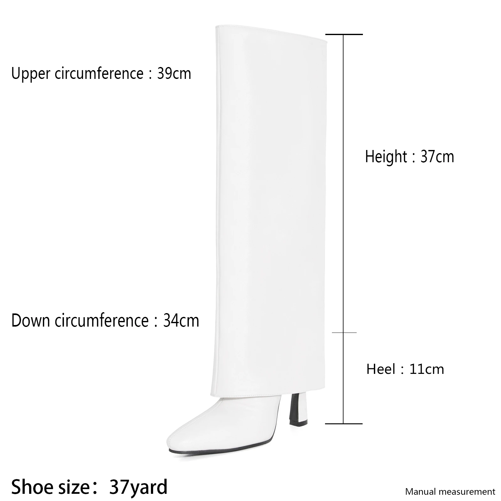 2024 New White Women High Heels Knee High Boots Fashion Square Toe Trouser Boots Autumn Winter Women's Boots Shoes