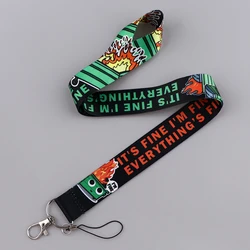 I'M FINE Trash Can Neck Strap Lanyards for Keys ID Card Gym Mobile Phone Straps USB Badge Holder Phone Accessories