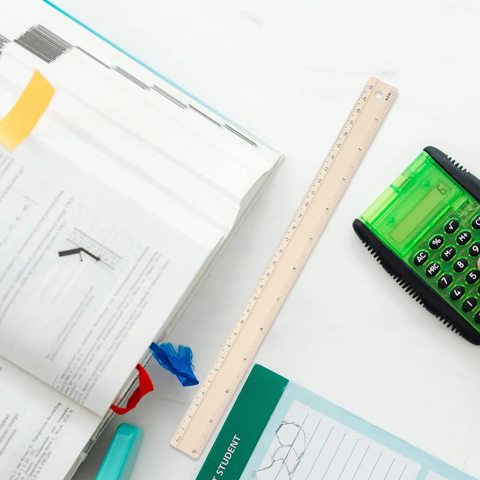 Aluminum Alloy Straight Ruler 30cm Multi-Functional Measuring Tool Clear Markings Easy to Carry and Use Student Essential