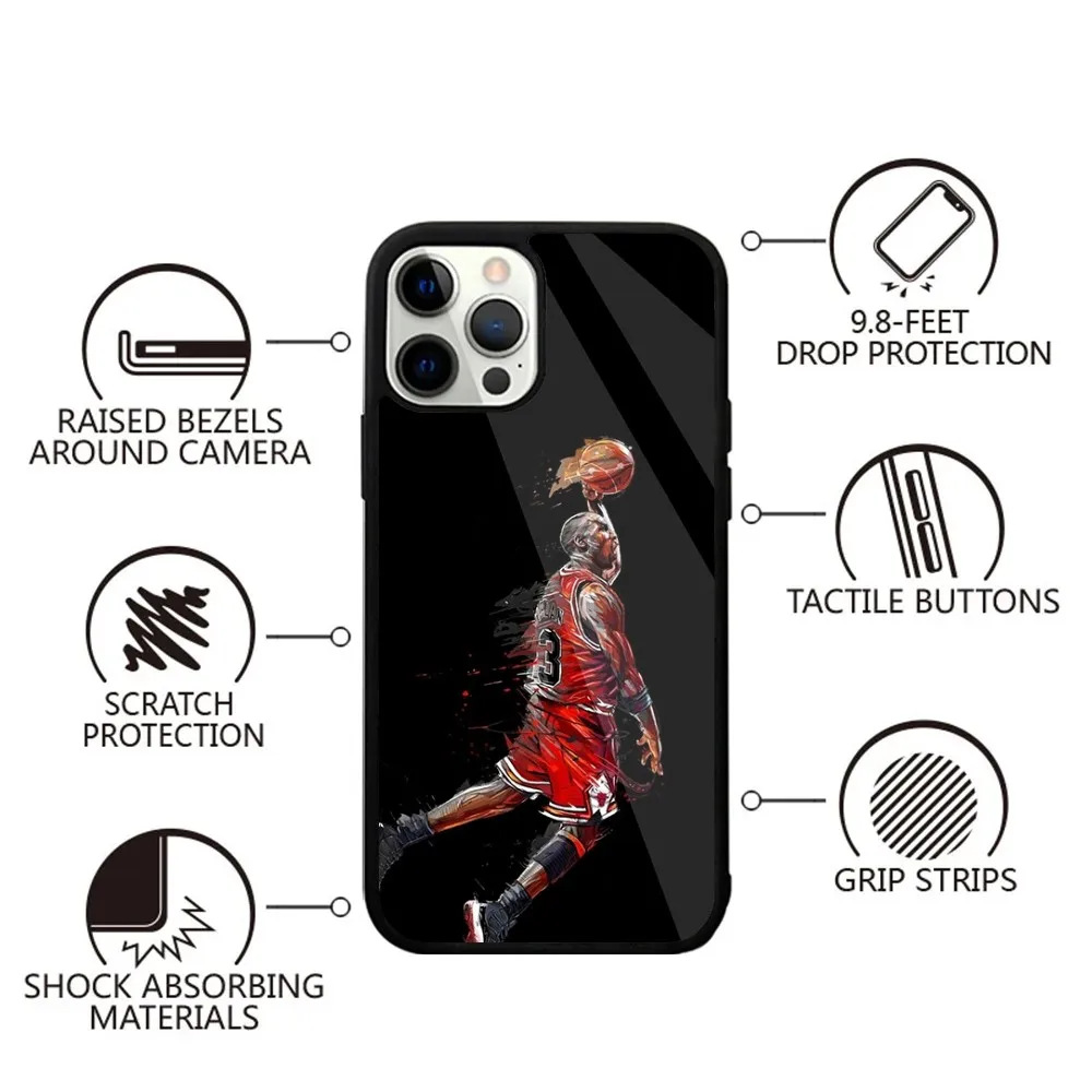 -Basketball M-Michaell-J-Jordan  Phone Case For iPhone 15,14,13,12,11,Plus,Pro,Max Mini Magsafe Magnetic Wireless Charging