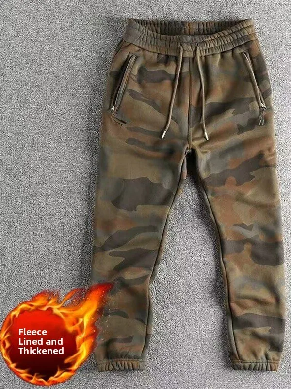 

Men's Camouflage Pants Thiened Fce Casual Sports Sweatpants Warm Trousers Autumn Winter Faionable Loose Fit Trousers
