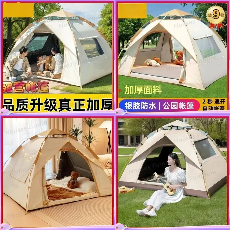 For Automatic Pop Up Tent Waterproof Camping Beach Shelter Quick Open Outdoor Folding Rainproof Vinyl Instant Setup Portable