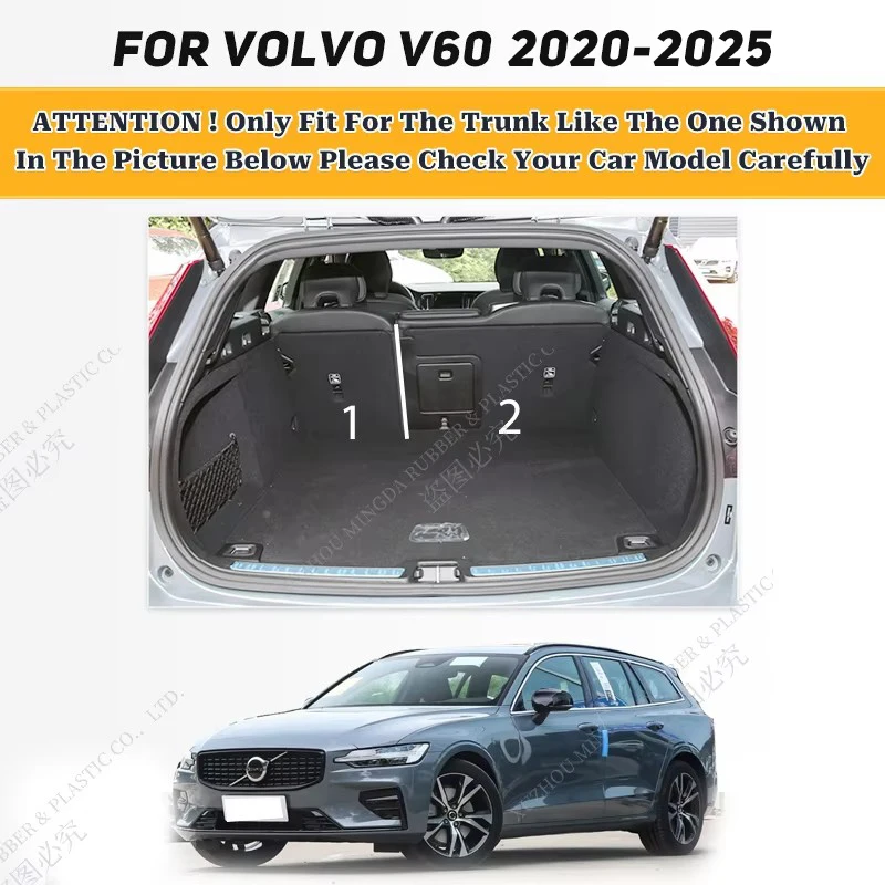 For Volvo V60 2020-2025 24 23 22 21 Car Trunk Mat Custom Protective Pad Cargo Liner Auto Interior Accessories