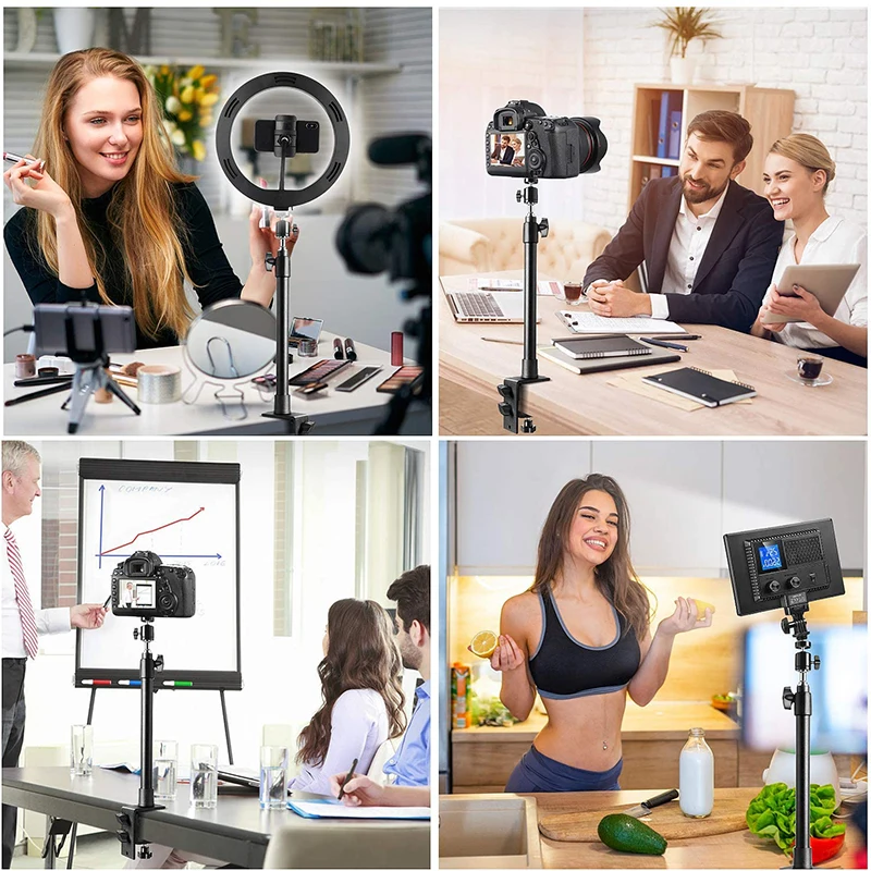 C Clip Stand Removable Telescopic Support Stand for Video Make-up Living Universal Mobile Camera Tripod Stand Light Stand