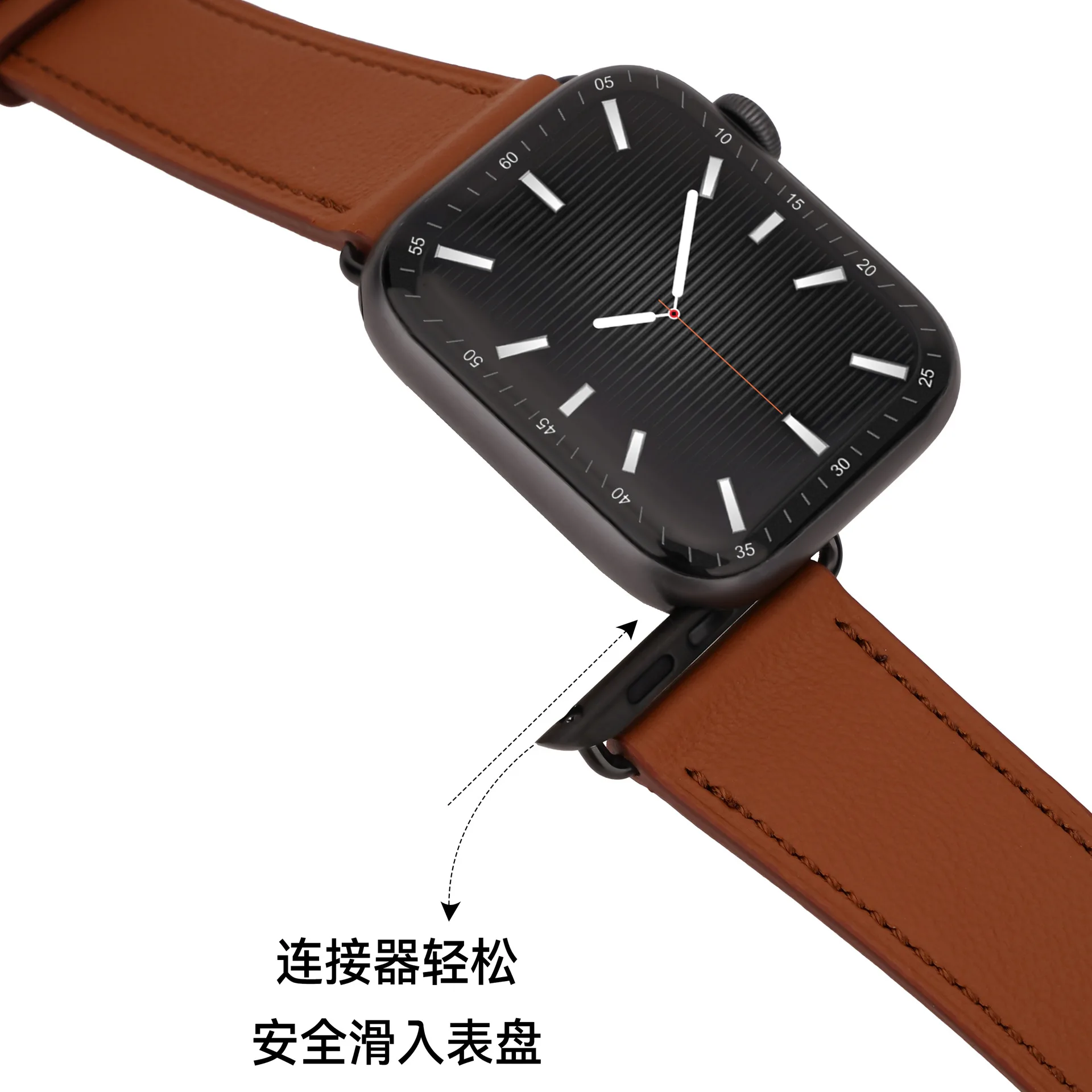 Geeignet für Apple Watch-Armband mit minimalistischem Top-Layer-Kalbsleder-Ultra-Lederarmband