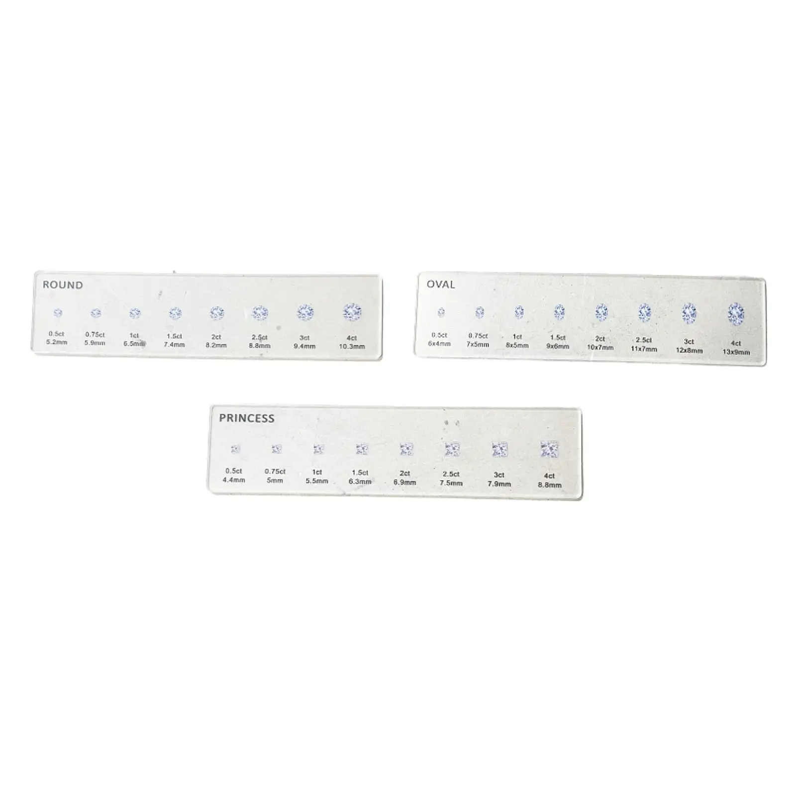 

Diamond Sizer Shape Guide 20x5cm Lightweight Ruler Size and Weight Compare Tool for Hats Wedding Dress Bracelet Jewelry Earring
