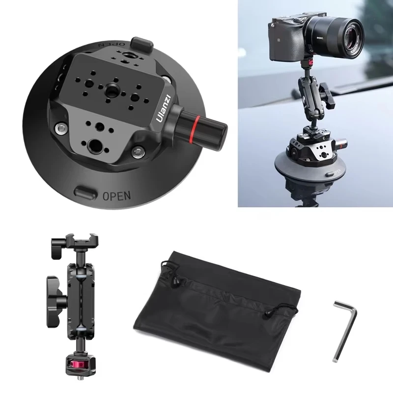 Ulanzi 3 inch/4.5 inch Actie Camera Handpomp Vacuüm Zuignap 1/4 "3/8" Camera Stabilisator Beugel voor GoPro Insta360 Telefoon - afbeelding 1
