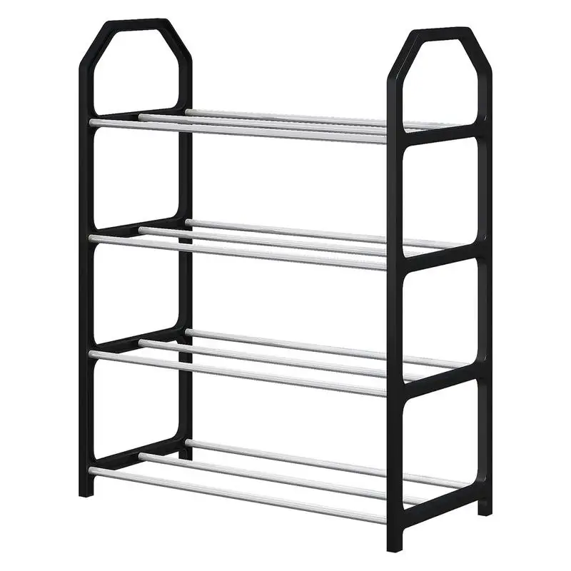 Shoe Storage Shelf Shoe Organizer Storage 4 Tier Space Saver Shoe Rack Shoe Shelf Storage Organizer Large Capacity Free Standing