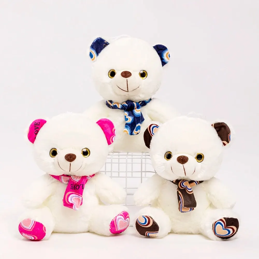 Cute Bear Plush Toy 20cm Stuffed Animals Teddy Bear with Scarf Soft Doll Kids Toys Birthday Gift