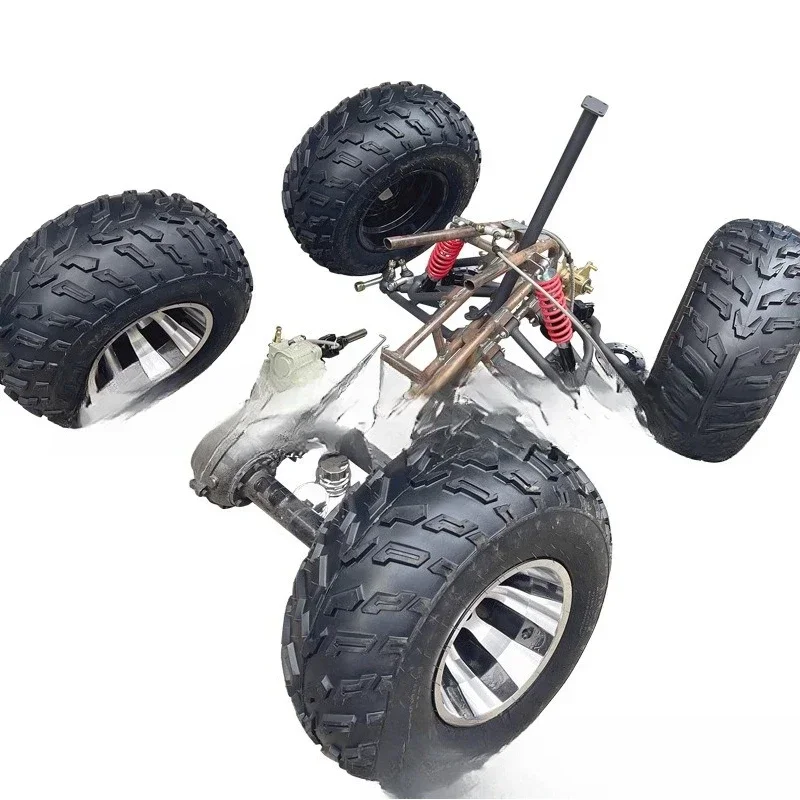 Self-made four-wheel modified motorcycle kart frame, suspension differential shaft drive rear axle steering disc brake assembly
