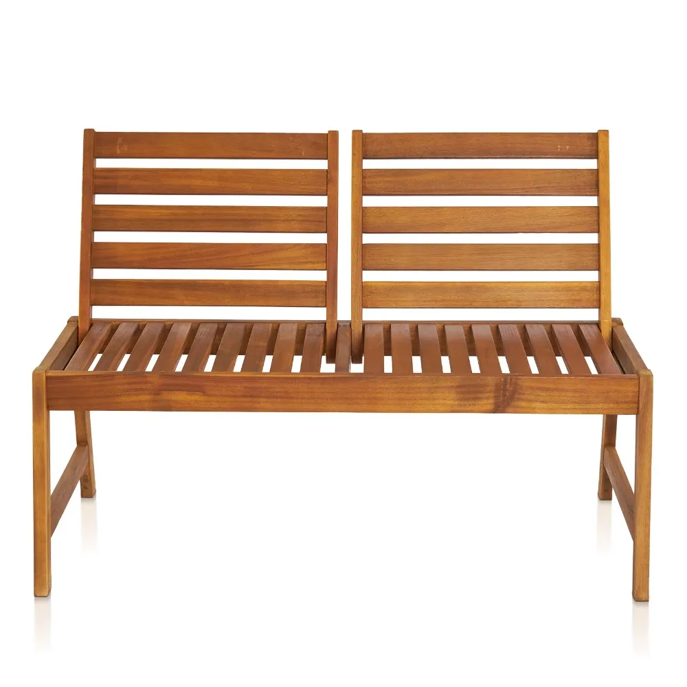 

49.6-inch outdoor wooden bench, suitable for Acacia wood bench in terrace garden porch deck courtyard