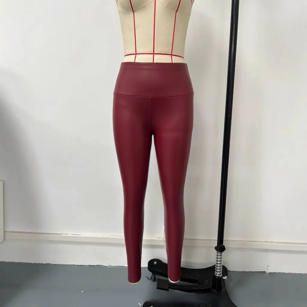 Elegante magro cor sólida leggings estilo europeu americano moda desejo bottoms calças de cintura alta feminina