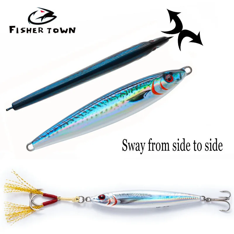2023 Sea fishing Metal Jig 30g 40g 60g Fishing Lure Weights Bass Fishing Bait Tackle Trout Jigging Lure Jigs Saltwater Lures