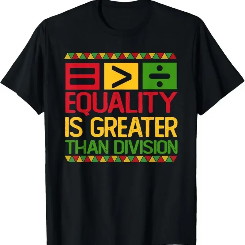 L'égalité est plus importante que la division, t-shirt unisexe pour le mois de la histoire des Noirs