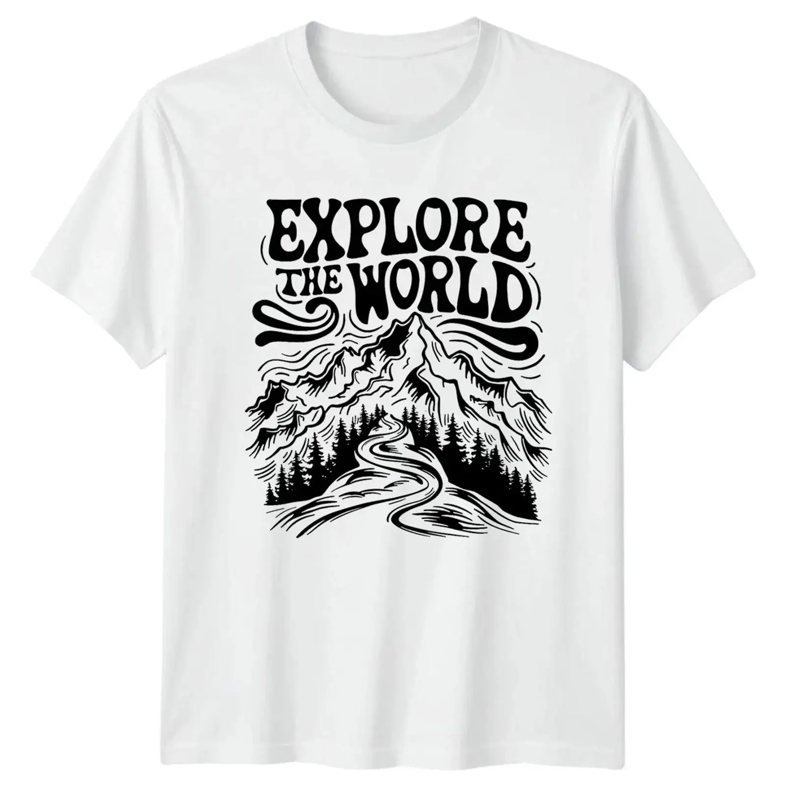 Explore The World T Shirt Bergsteigen Outdoor Abenteuer Geschenk für Sie und Ihn vintage Washed graphic Soft