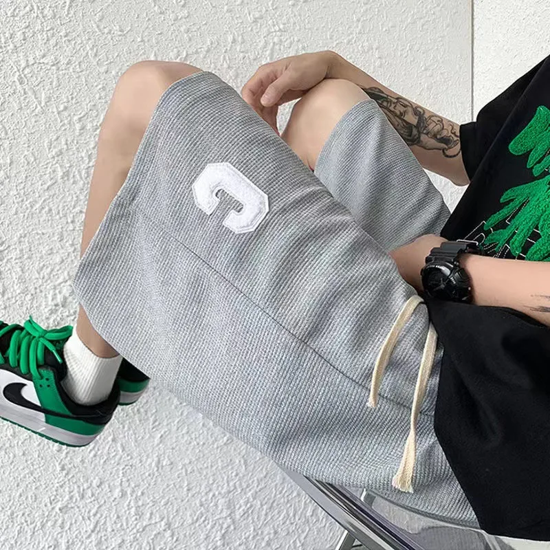 Waffle shorts men's summer fashion brand casual basketball five-point big shorts wear loose plus size sports pants