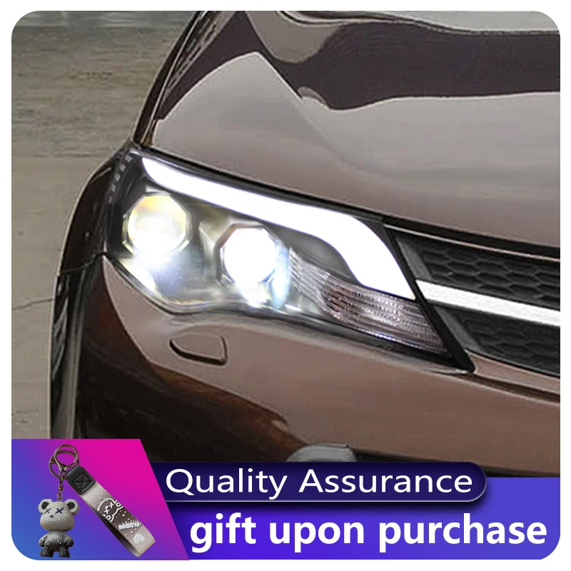 

A Pair of Car Styling For Toyota RAV4 2013-2015 Front Light DRL Head Lamp LED Projector Lens Headlights Automatic Accessories