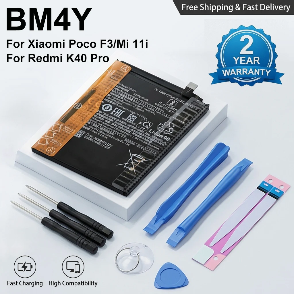 

High Capacity 4520mAh BM4Y Battery for Xiaomi Poco F3/Mi 11i/Redmi K40 Pro Phone Bateria 2026 Years