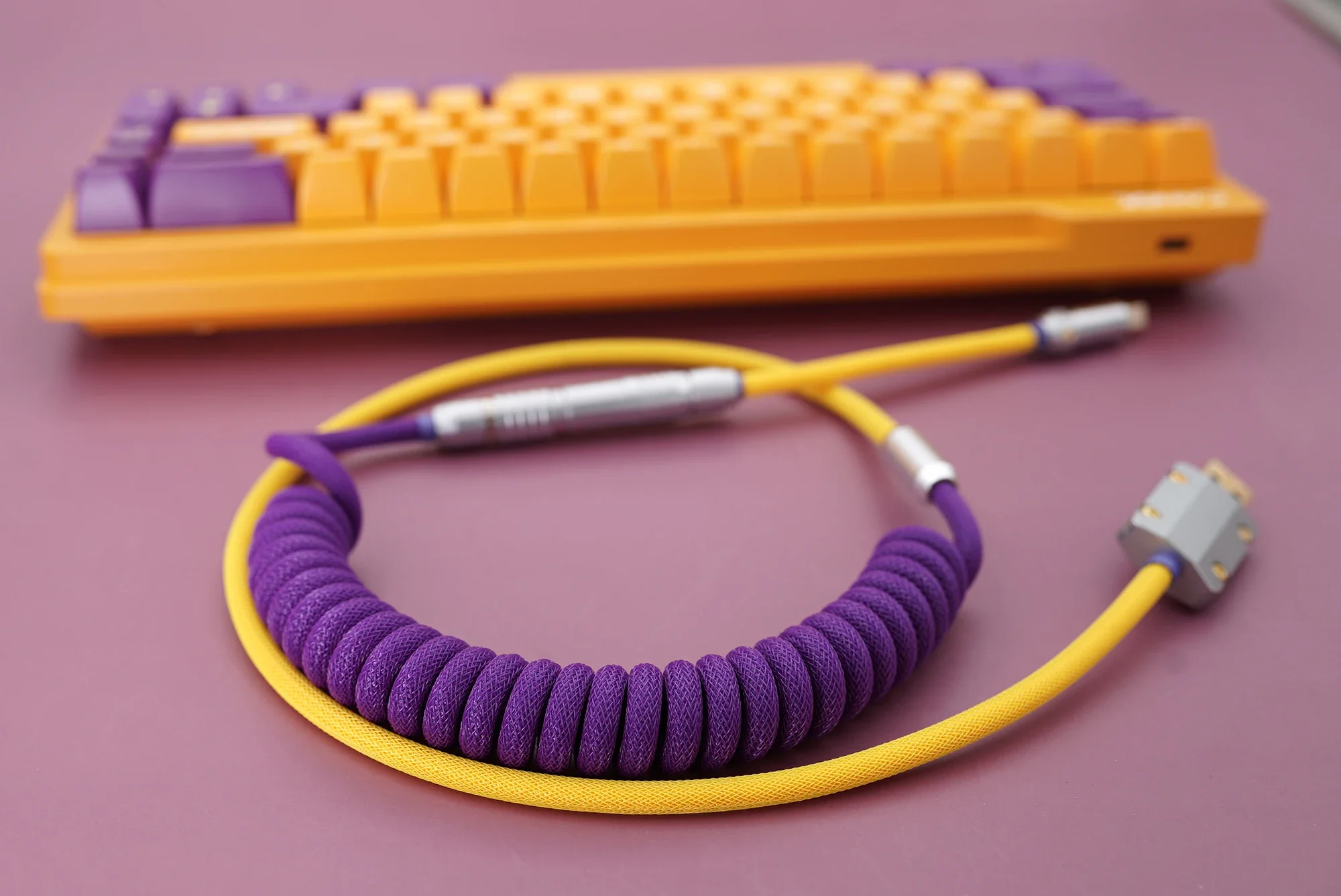 GeekCable Handmade Customized Mechanical Keyboard Data Cable For GMK Theme SP Keycap Line Laker Colorway