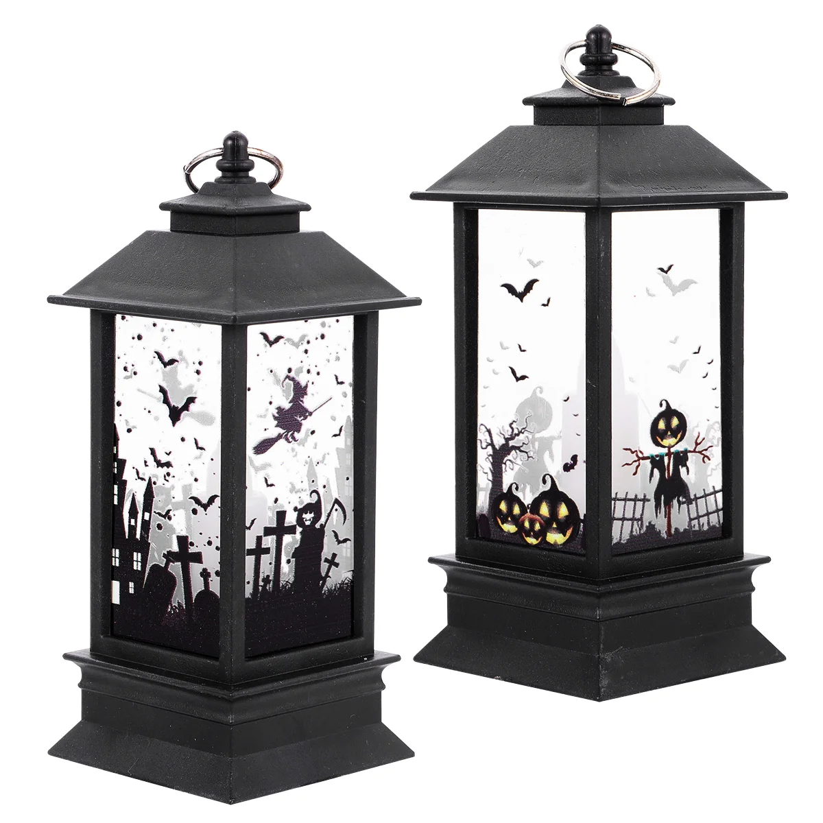 2 Pcs Halloween Party Decoration Light Lantern Decorative Lights Vintage