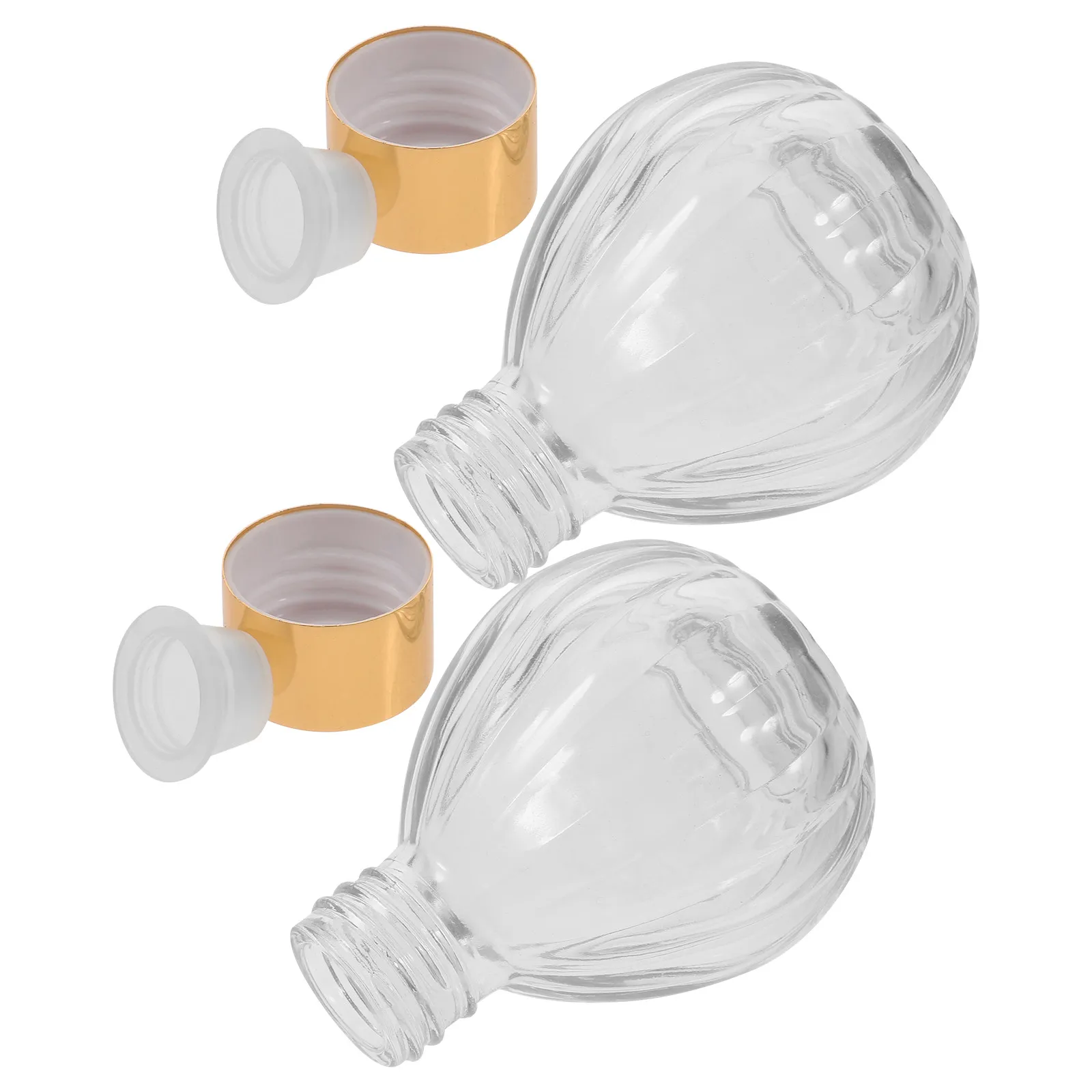 2Pcs Glass Aroma Diffuser Bottle Wide Mouth Empty Perfume Bottle for Essential Oil Reed Diffuser Home Decor Bedroom Vanity Table