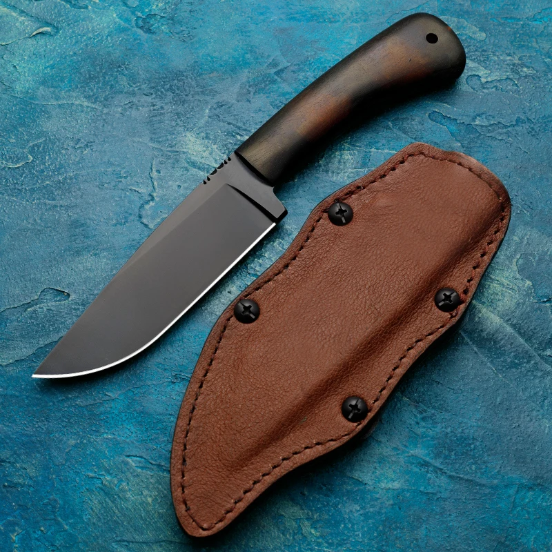 80CRV2 high-quality steel outdoor knife, hiking, hunting, adventure survival knife, portable knife, maple handle